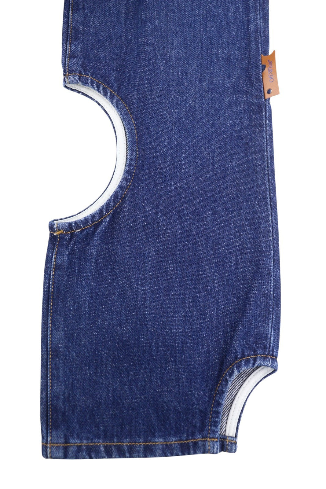 Vaqueros Meteor Denim Off-white Mujer Azul Bragueta De Botones Recortados Rrp765