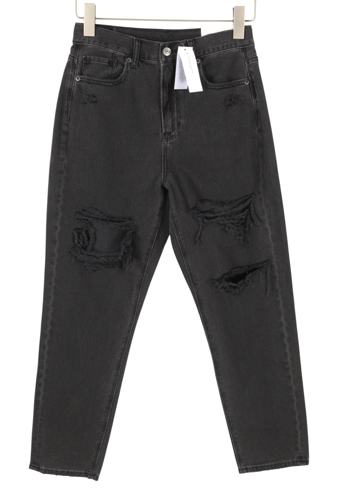 American Eagle Outfitters Mom Black Blaze Women Jeansblack Distress Ripped