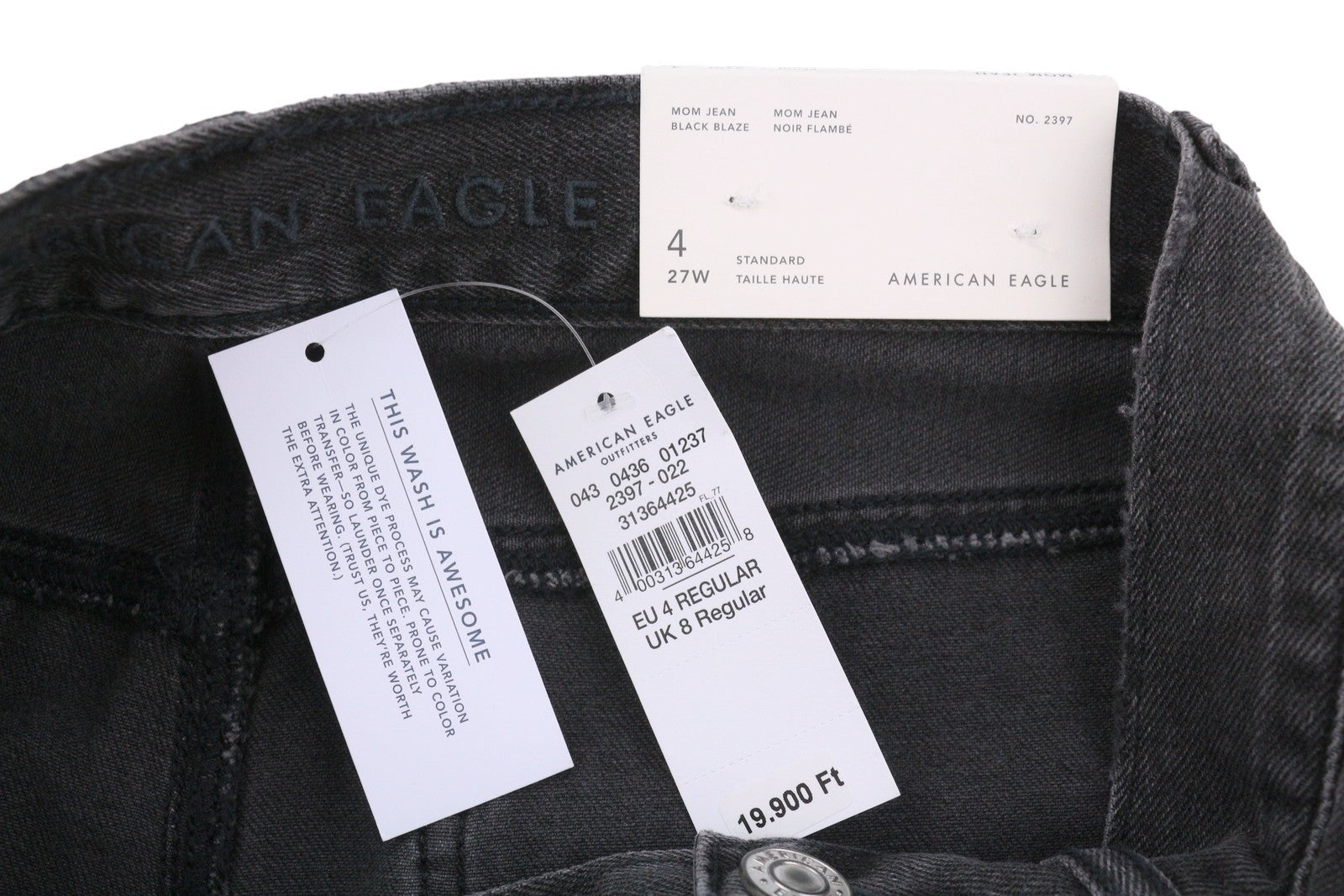 American Eagle Outfitters Mom Black Blaze Women Jeansblack Distress Ripped