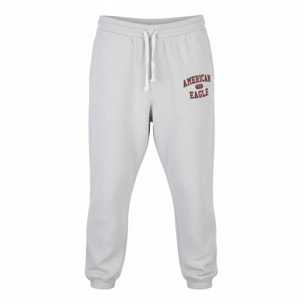 American Eagle Outfitters Men Trousersgrey Melange Drawstring Sweatpants