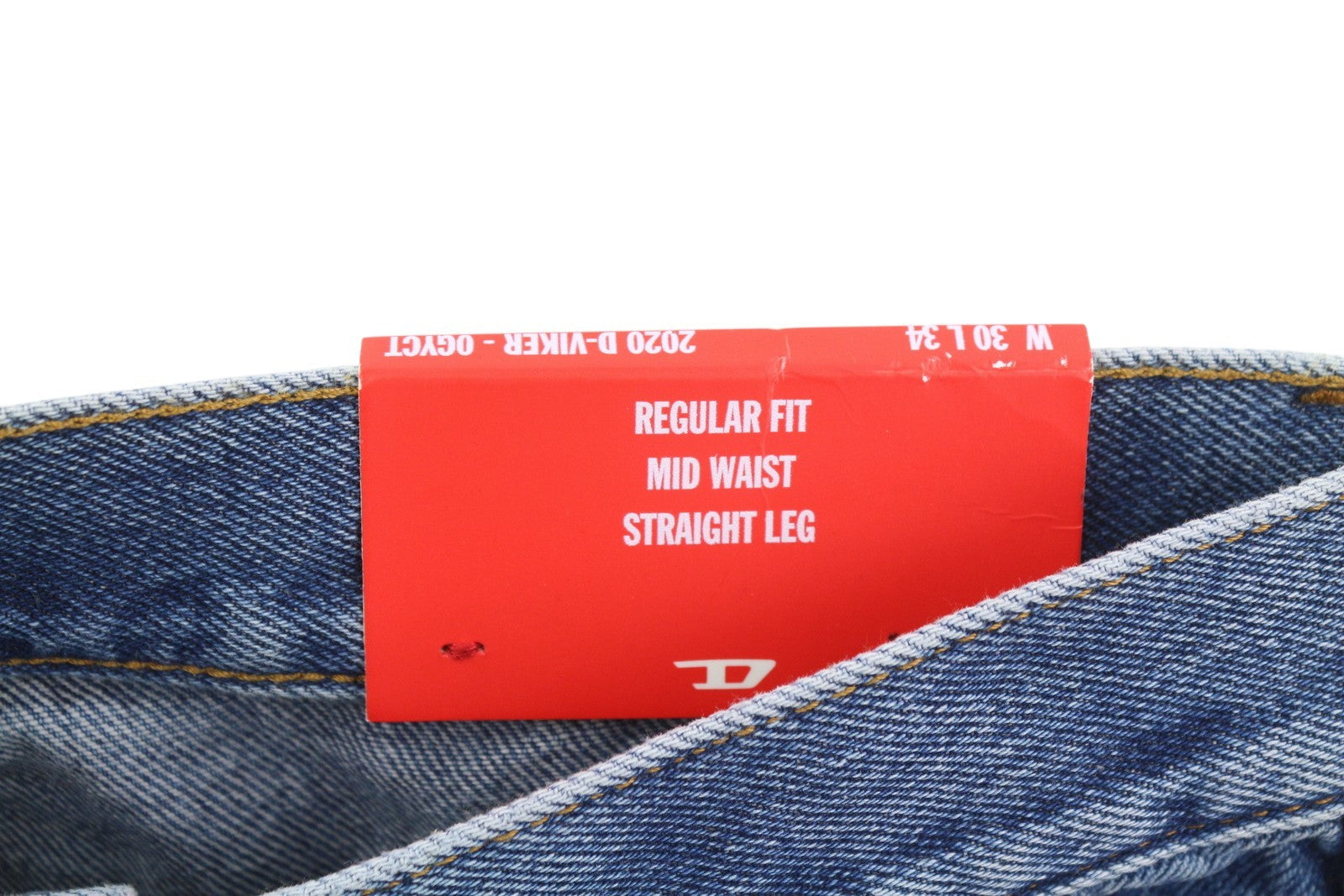 Diesel 2020 D-viker 0gyct Jeans pour hommes, bleu délavé, coupe régulière, jambe droite