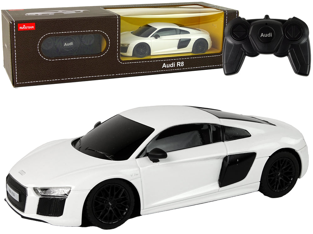 Car Remote Controlled Car Rc Audi R8 Rastar Pilot White 1:24