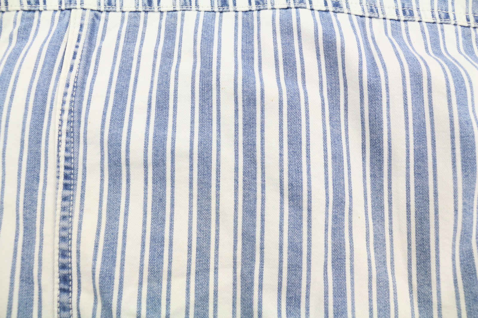 American Eagle Outfitters Women Jacketblue Striped Button-up Cropped Denim