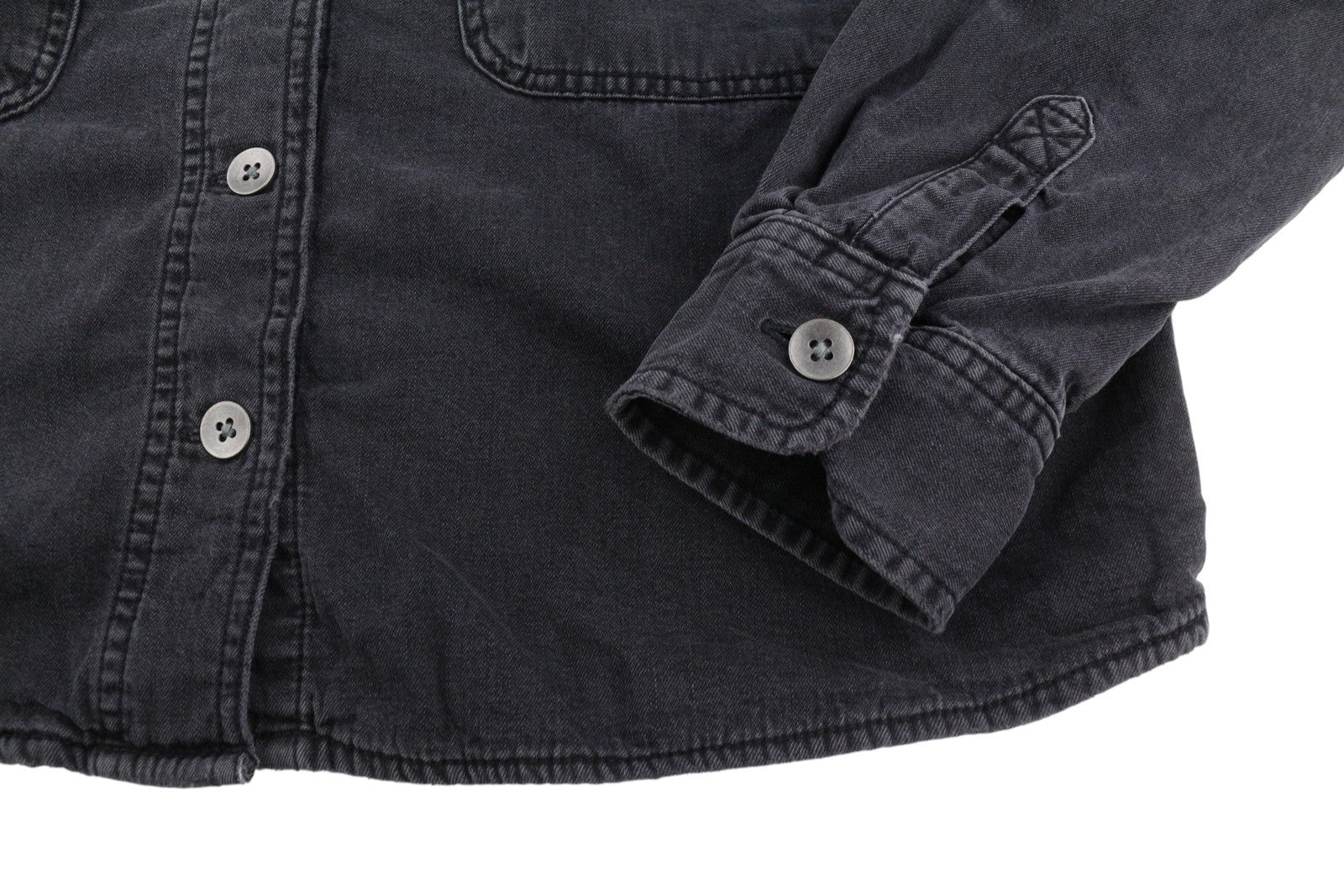 Giacca da donna American Eagle Outfitters in denim nero corto oversize