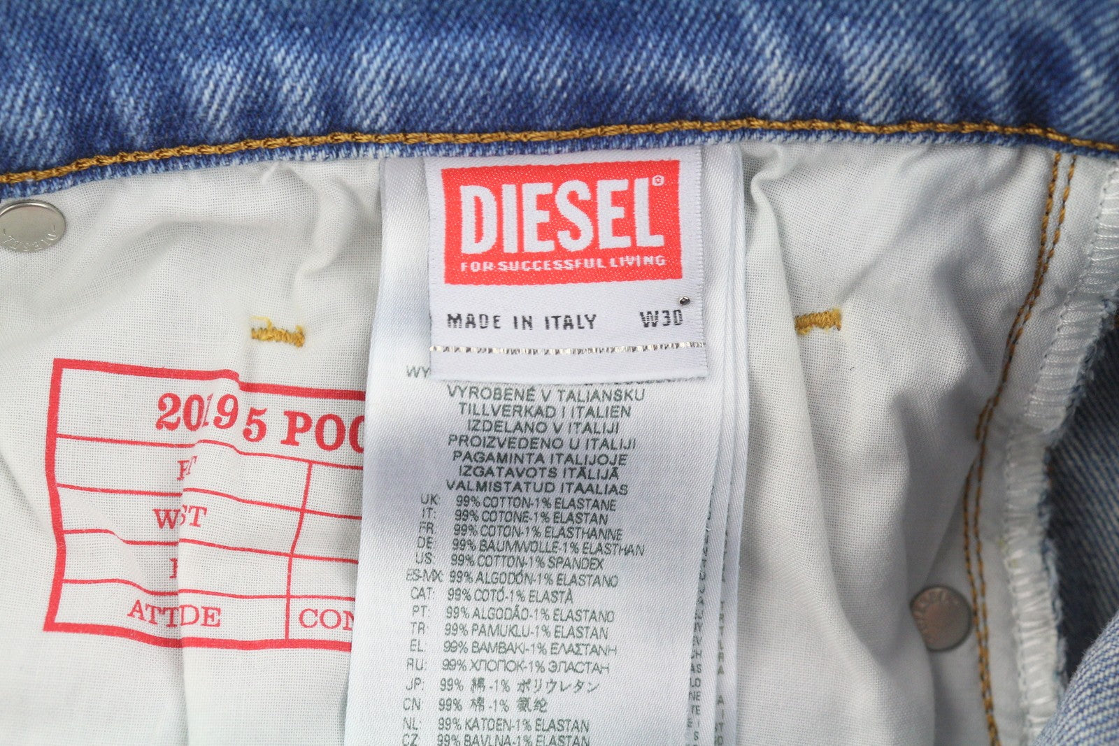 Diesel 2019 D-strukt 09c08l Hommes Jeansbleu Délavé Slim Fit Zip Fly Rrp350