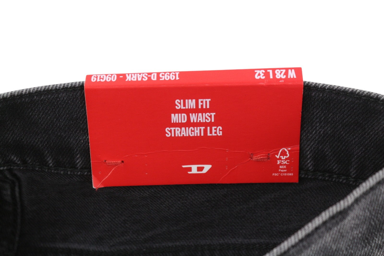 Diesel 1995 D-sark 09g19 Jeans gris délavé détresse Slim Rrp225