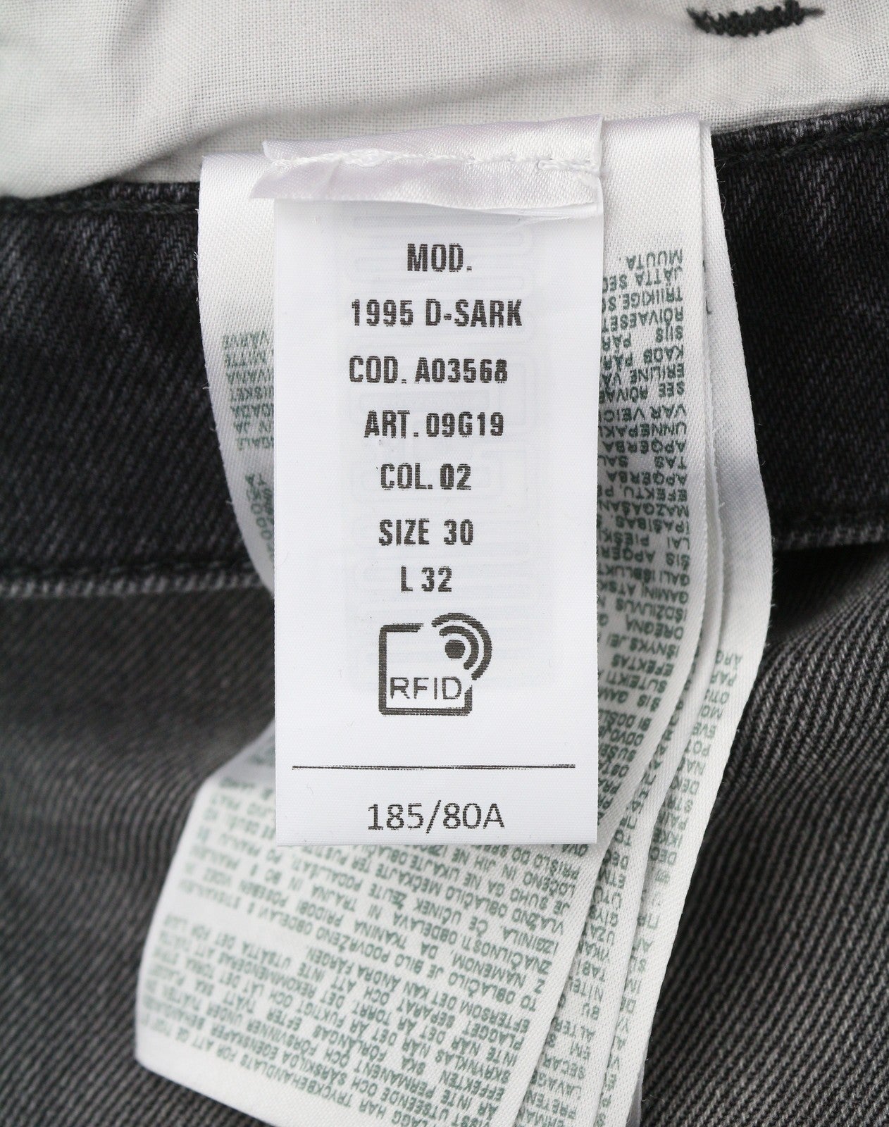 Diesel 1995 D-Sark 09G19 Herren JeansGrau Faded Distress Slim UVP225