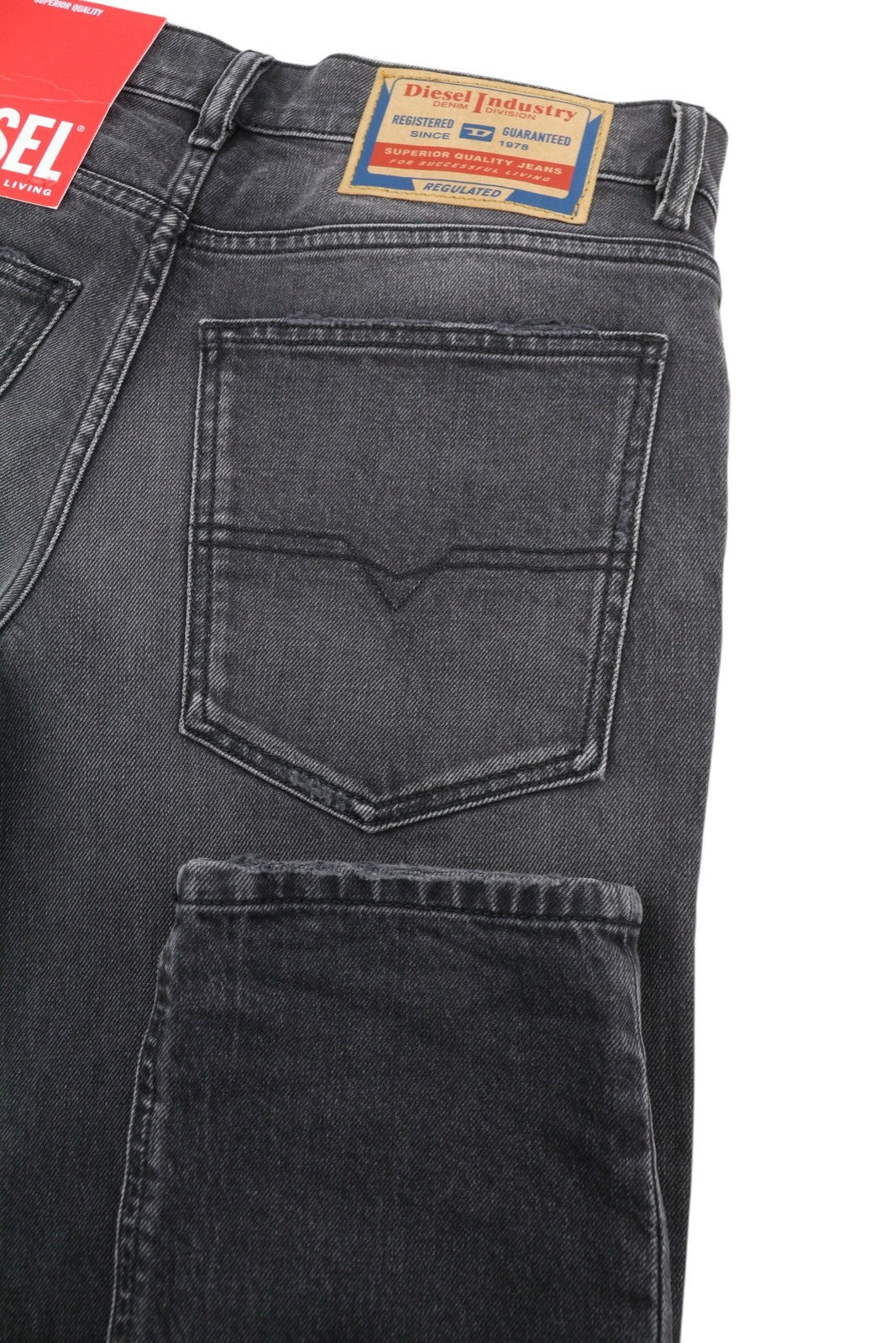 Diesel 1995 D-sark 09g19 Men Jeansgrey Faded Distress Slim Rrp225