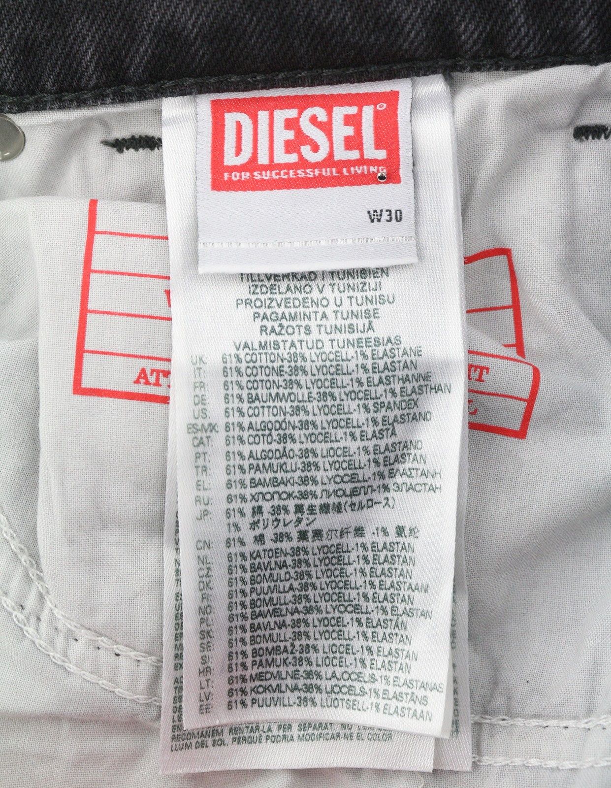 Diesel 1995 D-sark 09g19 Men Jeansgrey Faded Distress Slim Rrp225