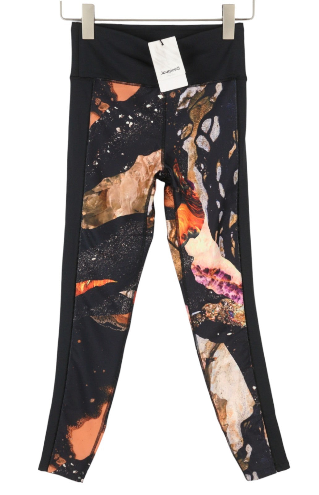 Desigual Flore damesleggingzwarte cropped print met digitale minerale effecten