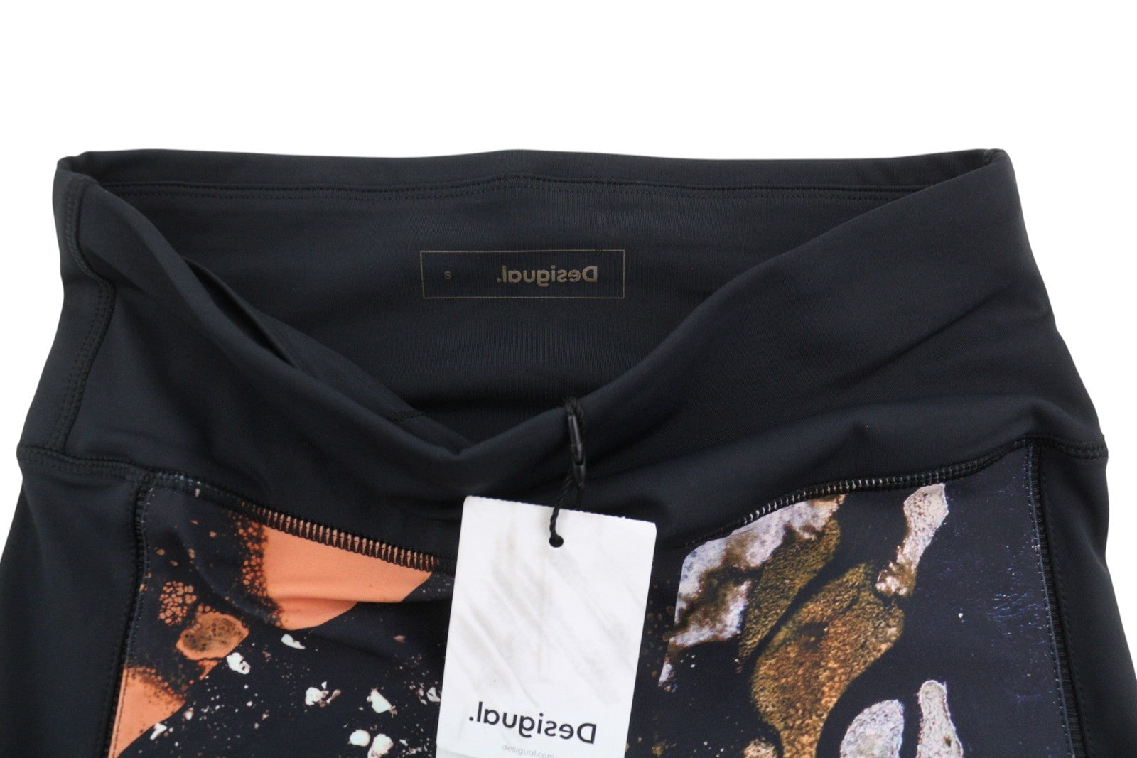 Desigual Flore damesleggingzwarte cropped print met digitale minerale effecten