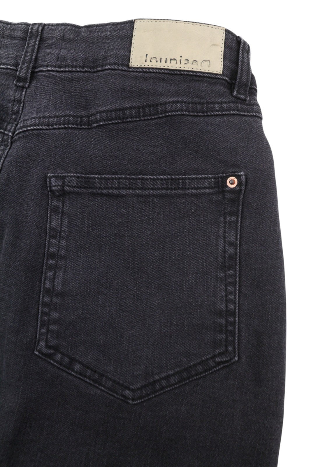 Desigual Fal Dora Women Skirtblack Denim Plaid Fringes Slim Knee-length