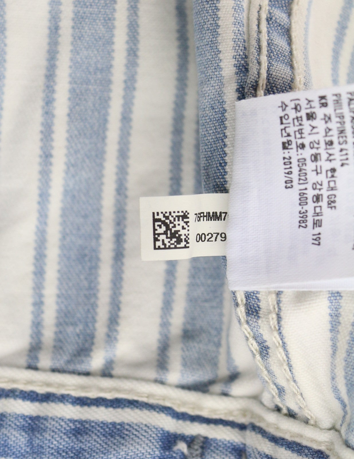 American Eagle Outfitters Women Jacketblue Striped Button-up Cropped Denim