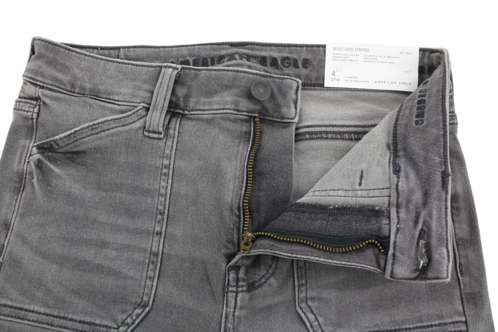 American Eagle Outfitters Super Hi-Rise Jegging Damen Jeans, geräuchertes Grau