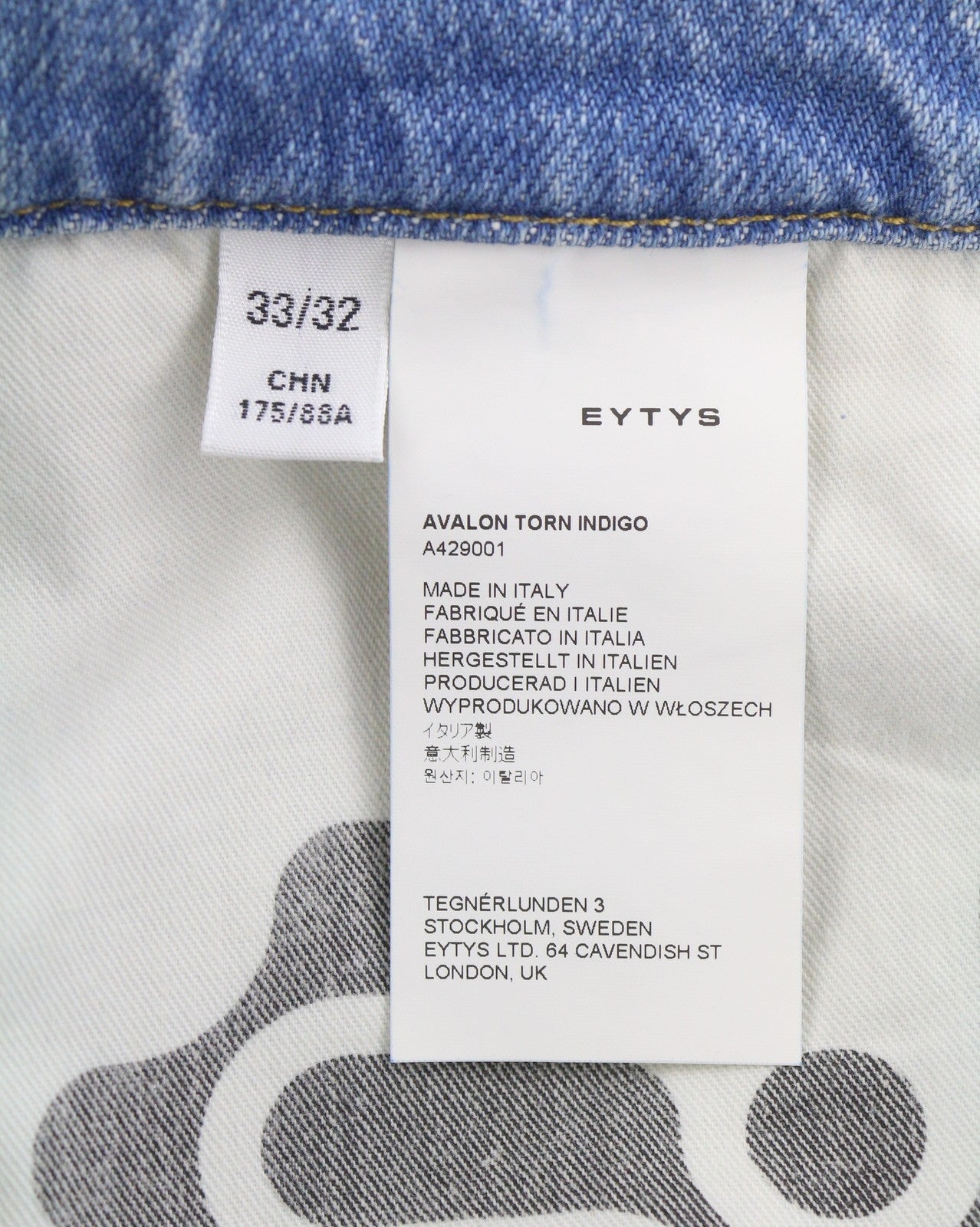 Eytys Avalon Torn Indigo Cropped Bootcut Women Jeansmen Unisex Rrp370