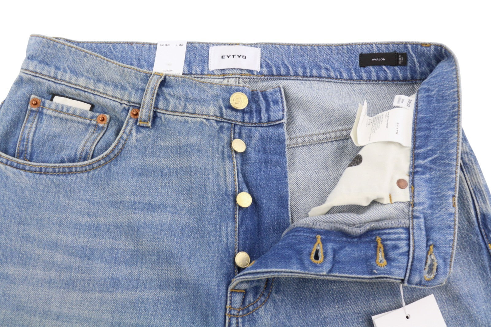 Eytys Avalon Torn Indigo Cropped Bootcut Dámské Jeansmen Unisex Rrp370