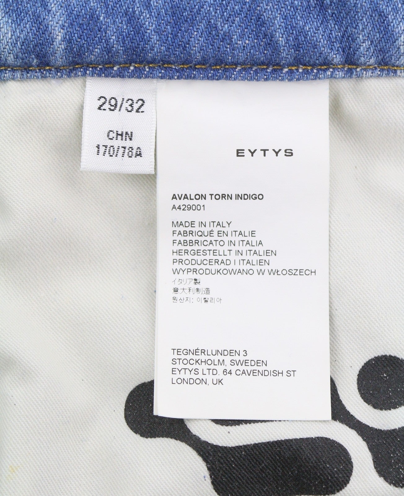 Eytys Avalon Torn Indigo Cropped Bootcut Women Jeansmen Unisex Rrp370