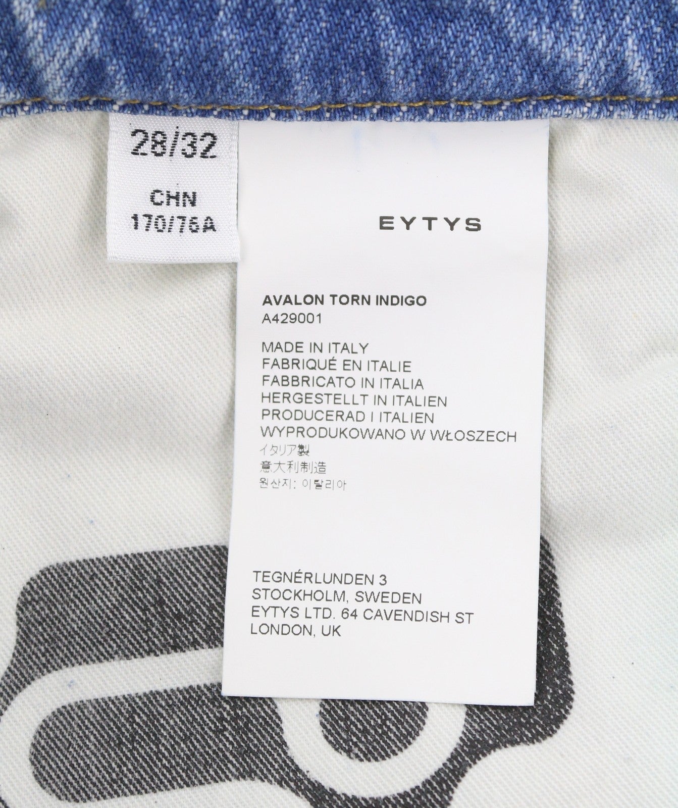 Eytys Avalon Torn Indigo Cropped Bootcut Dámské Jeansmen Unisex Rrp370
