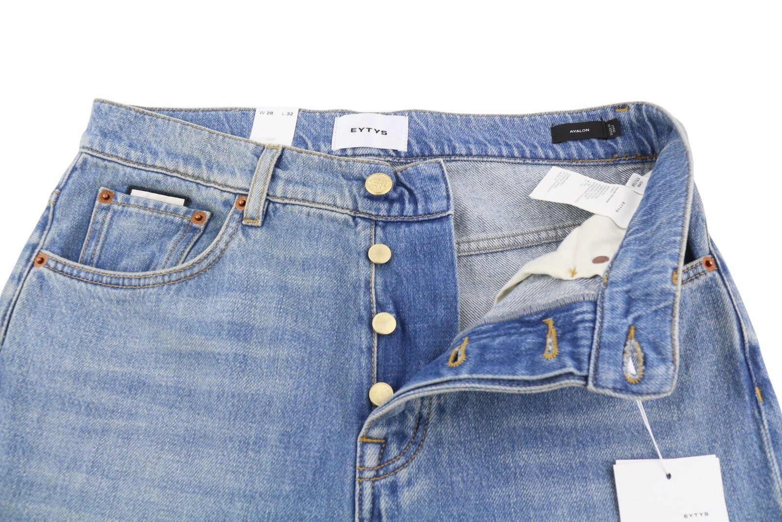 Eytys Avalon Torn Indigo Cropped Bootcut Dámské Jeansmen Unisex Rrp370