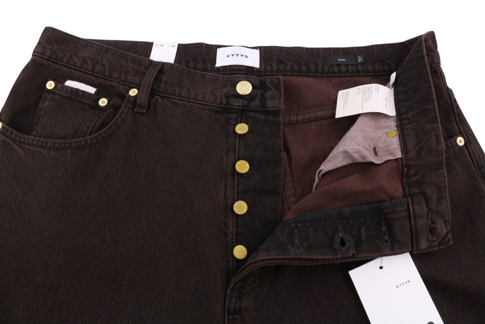 Eytys Benz Sepia Baggy Fit Kvinder Jeansbrown Faded Mænd Unisex Rrp370
