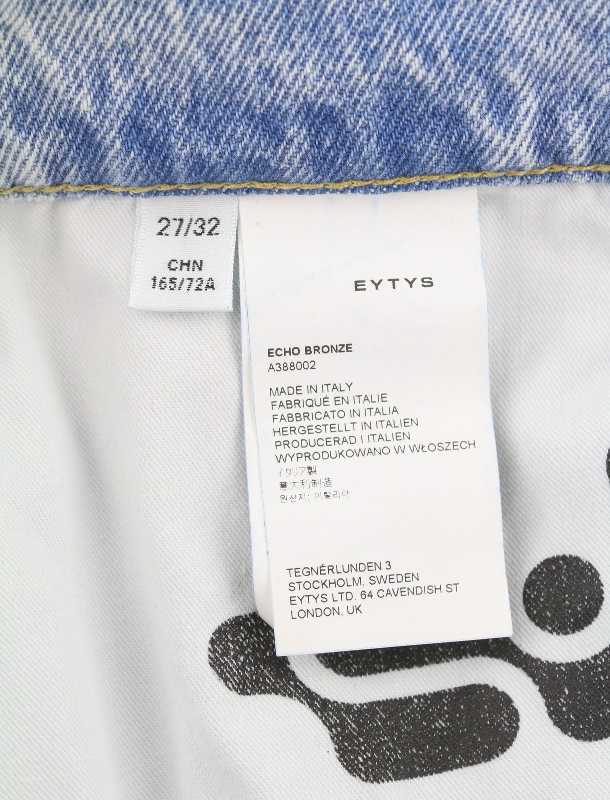 Eytys Echo Bronze Ultra Baggy Women Jeansblue Faded Ageed Look Rrp370