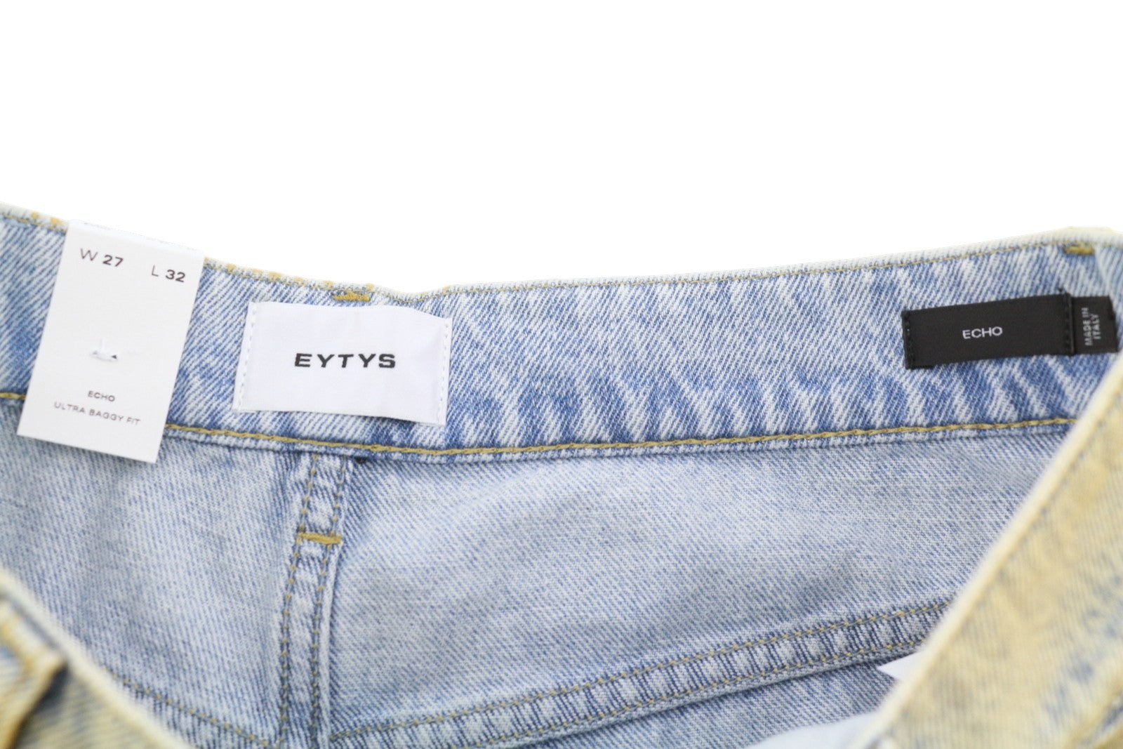 Eytys Echo Bronze Ultra Baggy Women Jeansblue Faded Ageed Look Rrp370