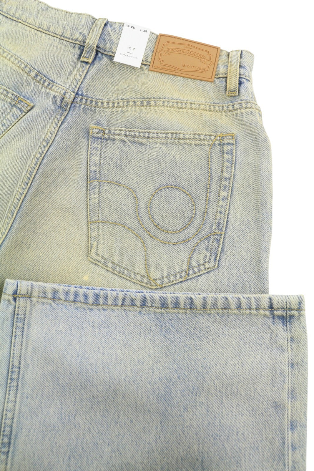 Eytys Echo Bronze Ultra Baggy Women Jeansblue Faded Ageed Look Rrp370