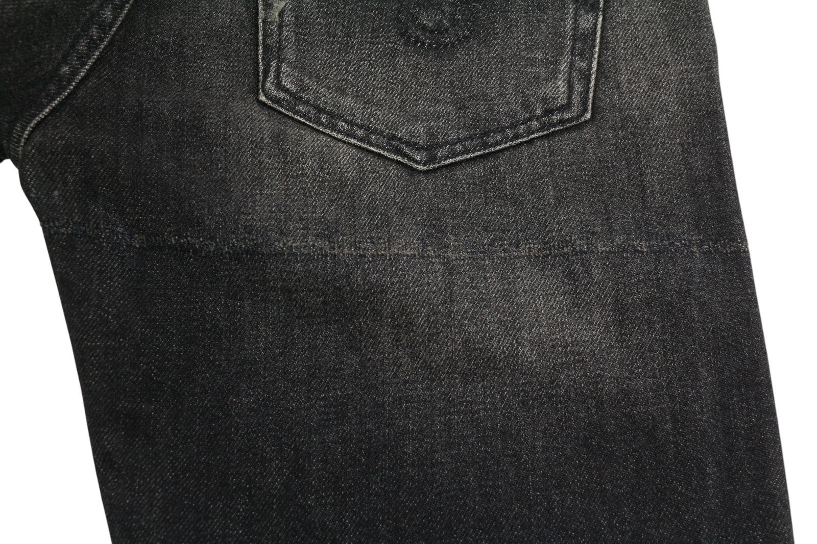 R13 Boy Straight Women Jeans 27 Abbey Black Whiskers Faded Distress Cropped Ps26