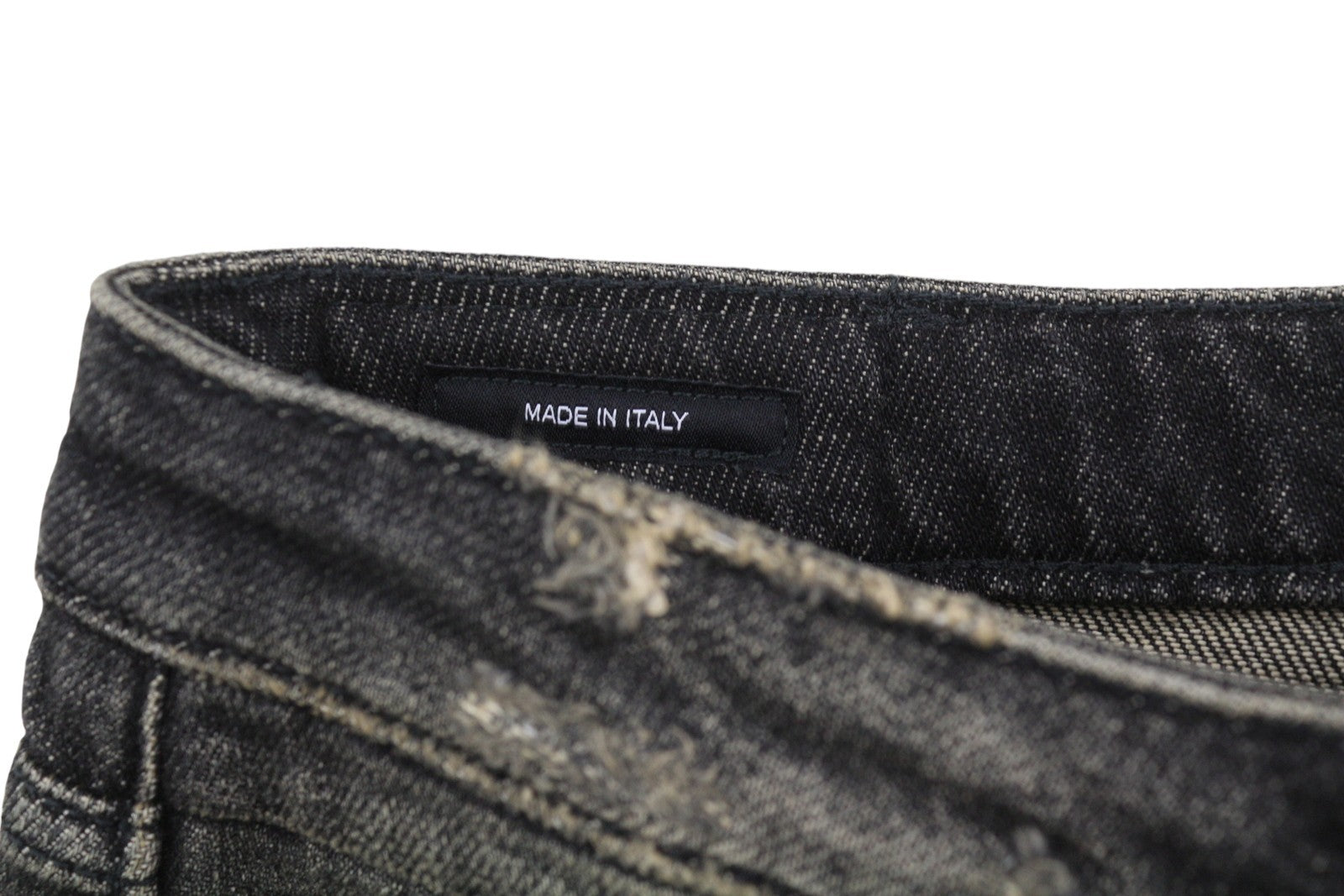 R13 Boy Straight Women Jeans 27 Abbey Black Whiskers Faded Distress Cropped Ps26