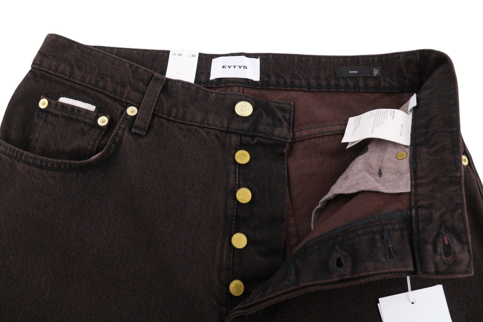 Eytys Benz Sepia Baggy Fit Dámské Džínové hnědé Vybledlé Muži Unisex Rrp370