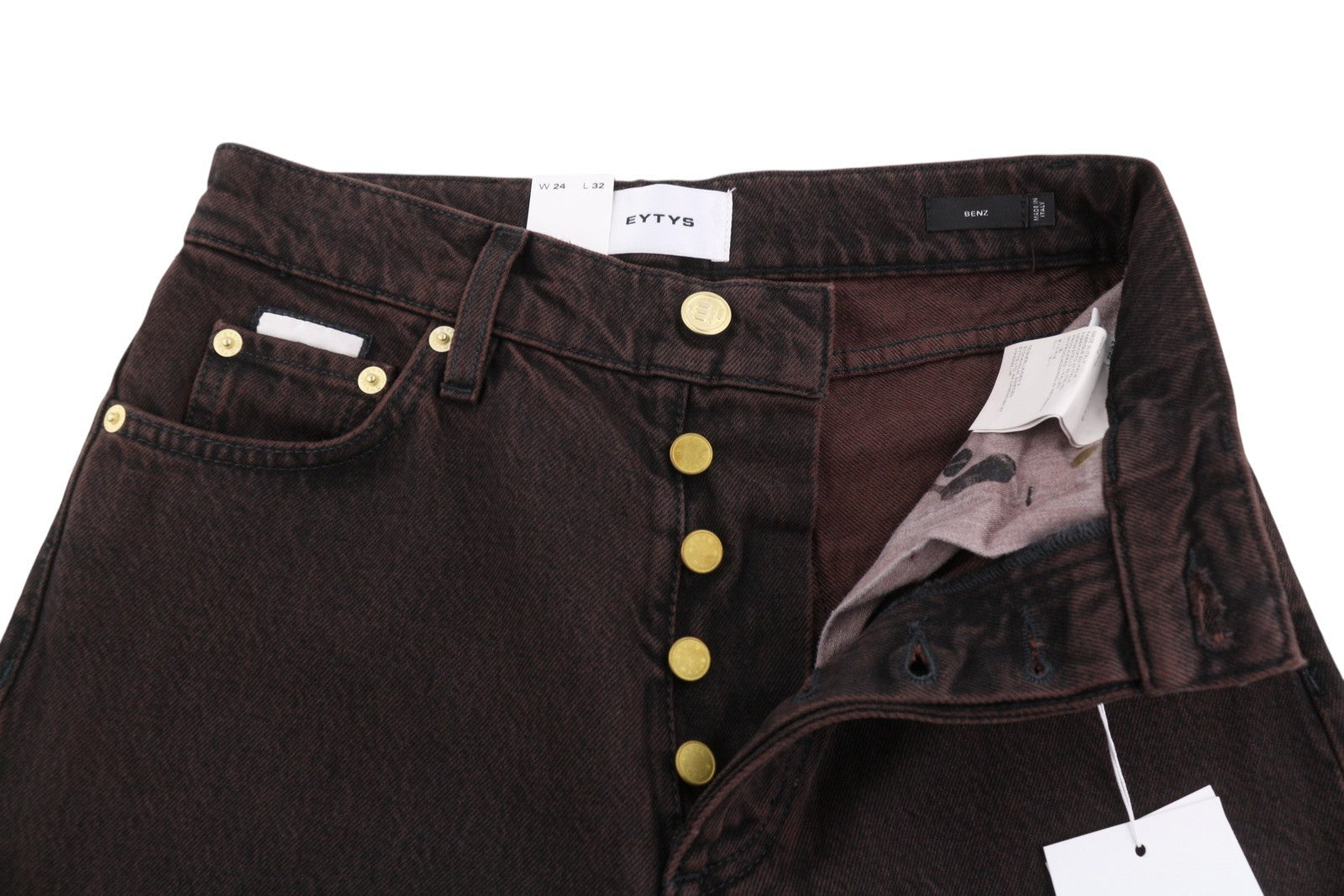 Eytys Benz Sepia Baggy Fit Women Džínové hnědé vybledlé vysoký pas Rrp370