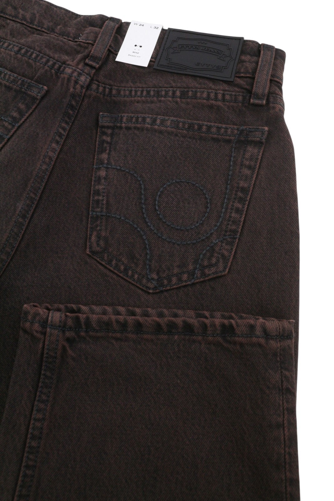 Eytys Benz Sepia Baggy Fit Women Džínové hnědé vybledlé vysoký pas Rrp370