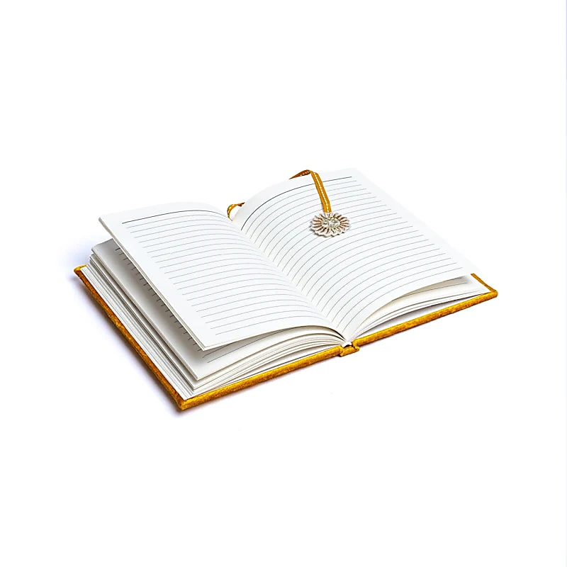 Notebook Velvet Yellow With Sun - 20x15 Cm
