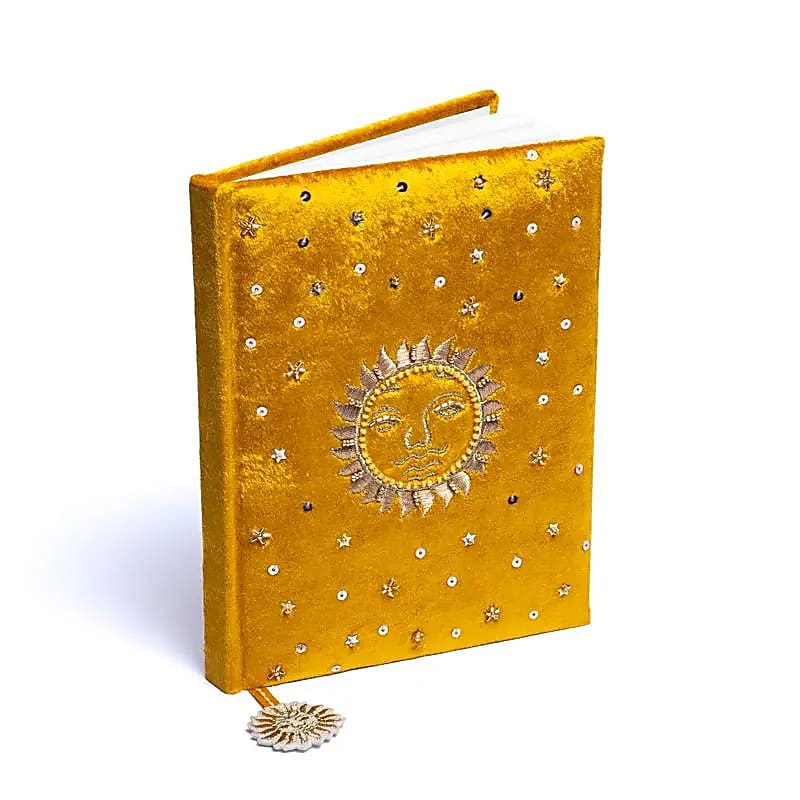 Notebook Velvet Yellow With Sun - 20x15 Cm