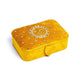 Schmuck-/Tarot-Box Samtgelb mit Sonne – 11 x 15,5 x 5 cm