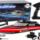 R/c Remote Controlled Motorboat 2.4g Red 20-25 Km/h