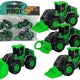 Farm Vehicle Set Green Tractors 4 Pieces