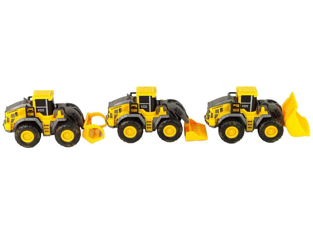 Set Of Construction Vehicles 3 Yellow Models