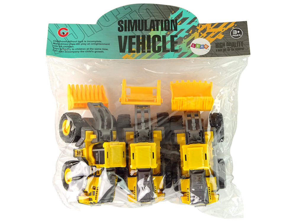 Set Of Construction Vehicles 3 Yellow Models
