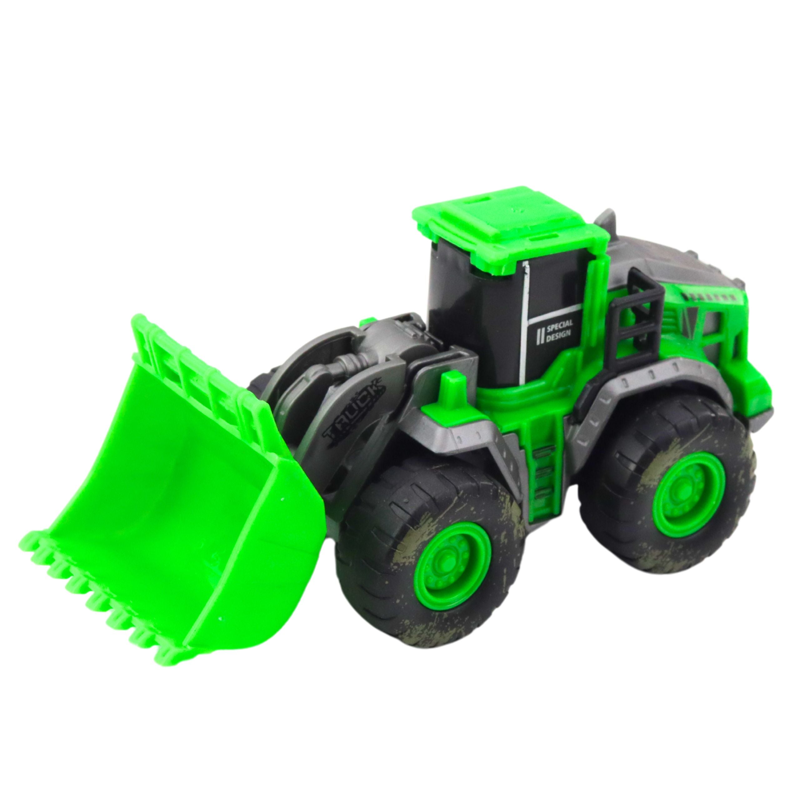 Construction Vehicle Excavator Loader Bulldozer Green Drive Mix