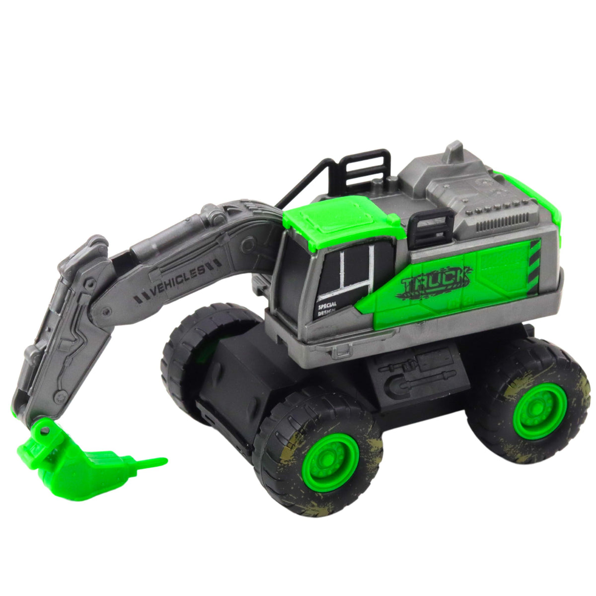 Construction Vehicle Excavator Loader Bulldozer Green Drive Mix