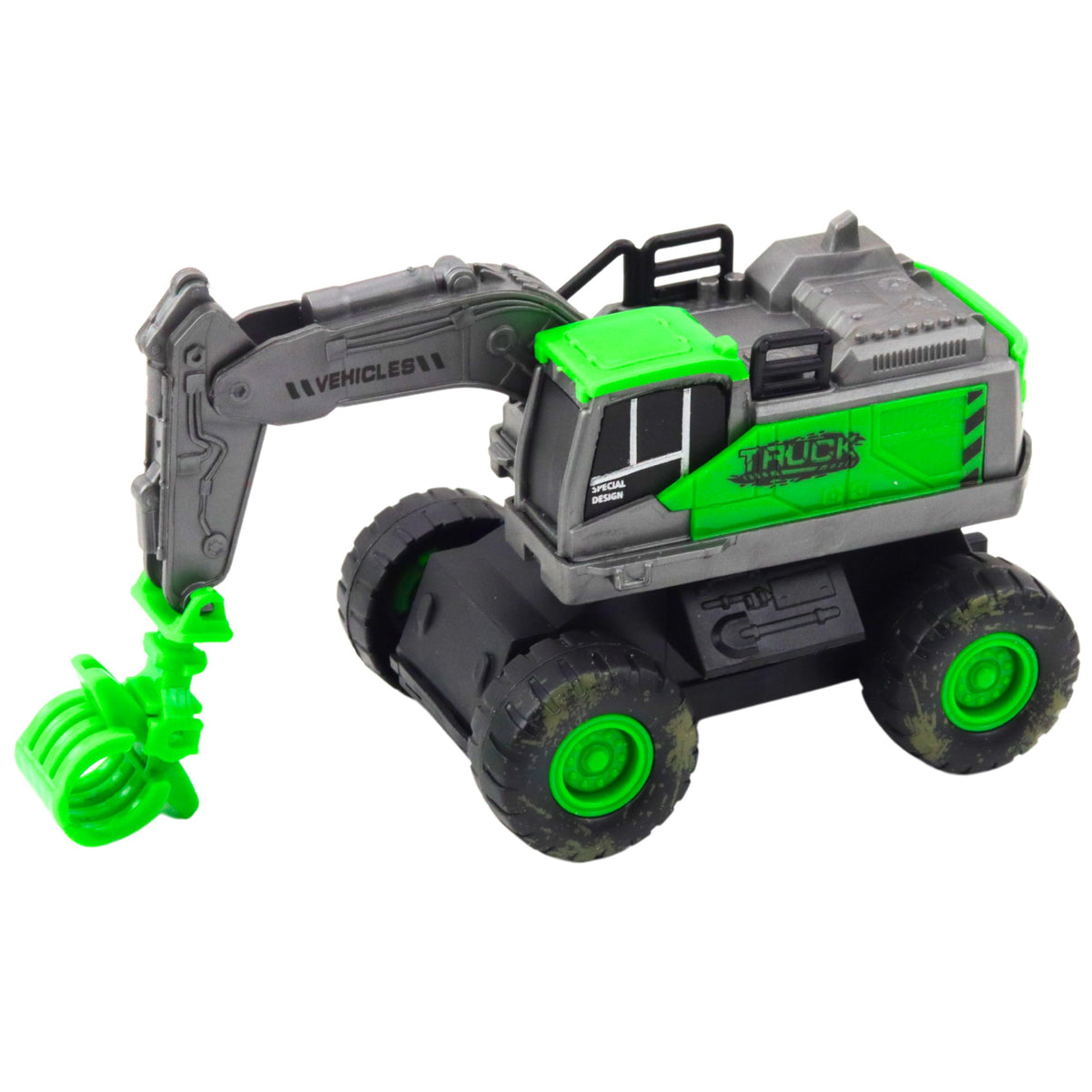 Construction Vehicle Excavator Loader Bulldozer Green Drive Mix