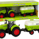 Tractor With Big Wheel Trailer Green Farm