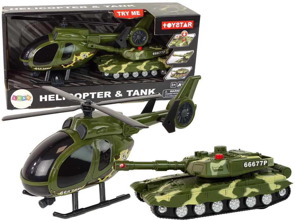 Set Military Tank Friction Drive Helicopter