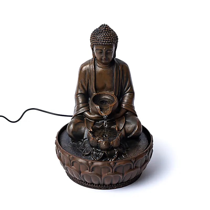Fontaine Bouddha offrant de l'eau - 19,5x19,5x29cm