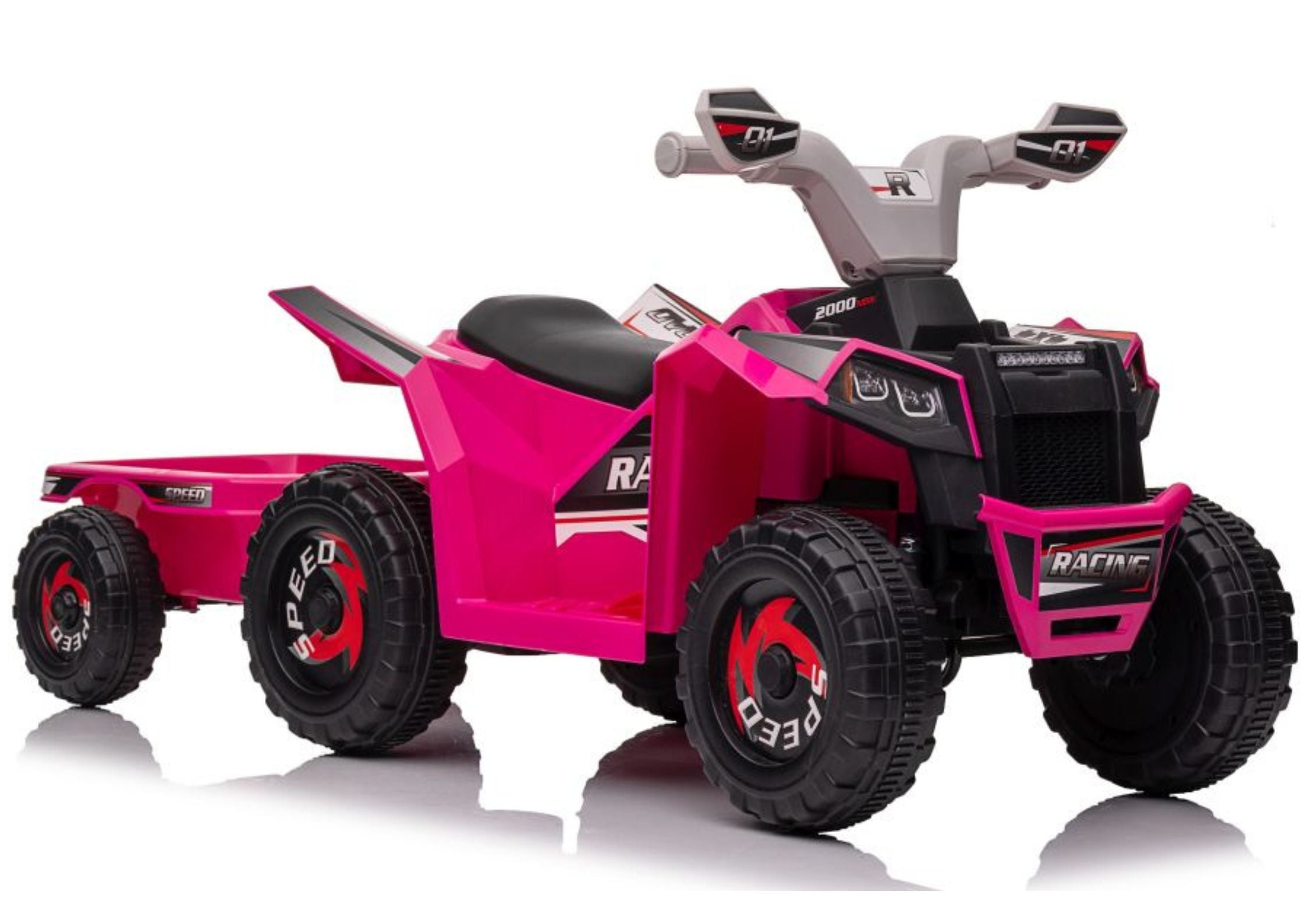 Xmx630t Pink Battery Quad Bike With Trailer