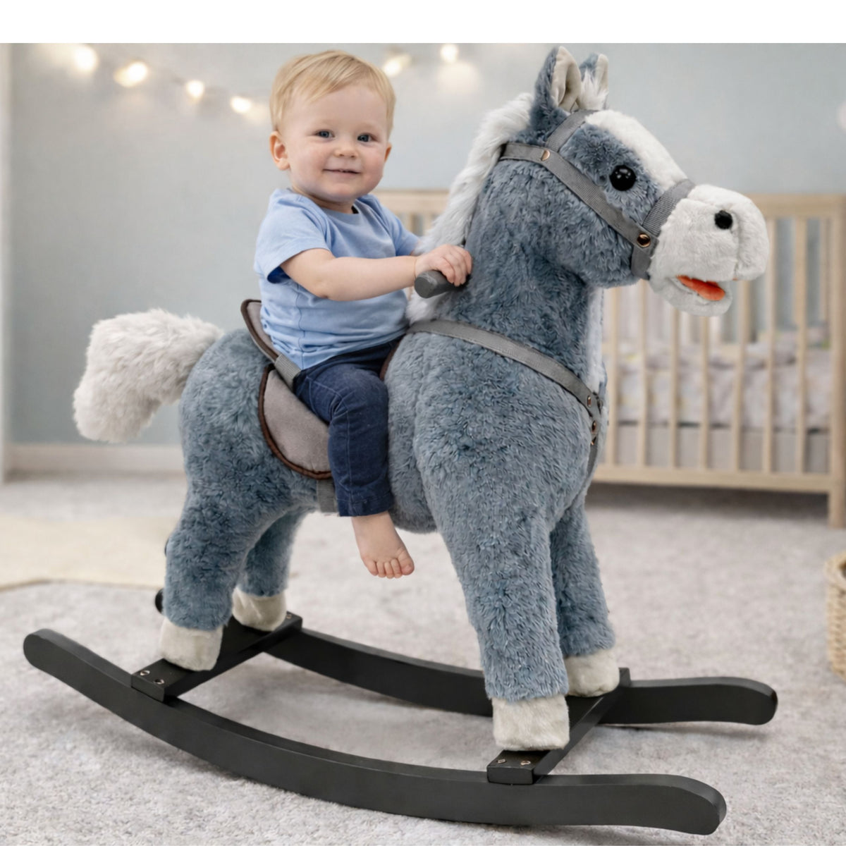 hintaló nyereg lábak Rocker Sounds szürke 74 cm