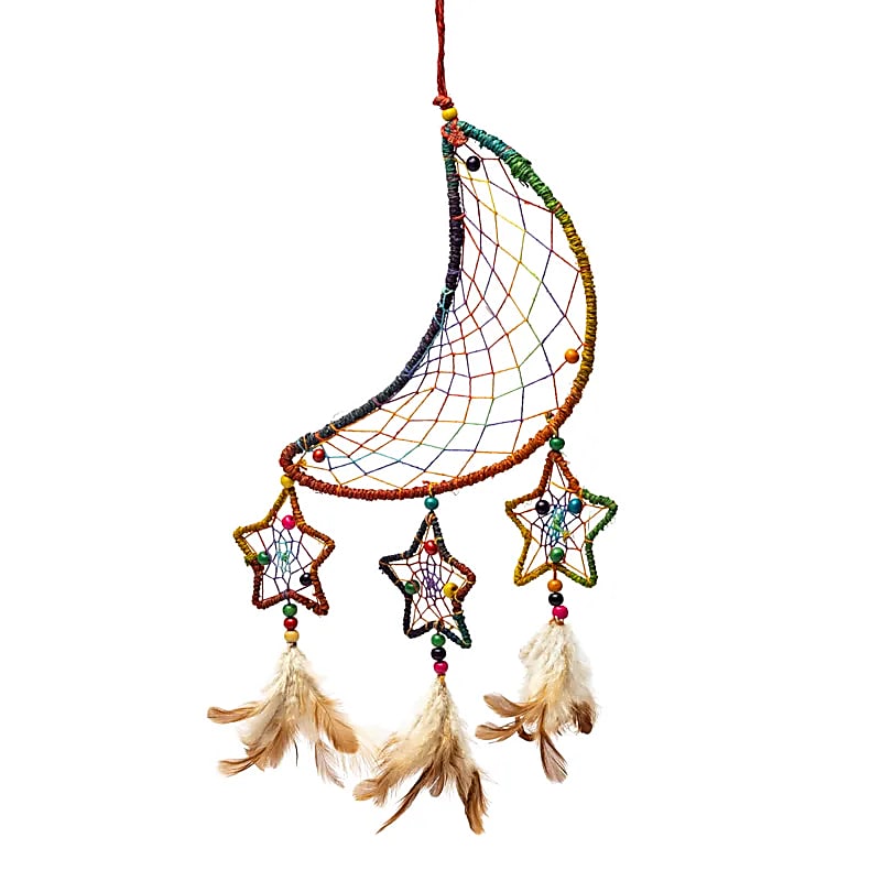 Dreamcatcher Hamp Moon And Stars Multi Color - ±50x20cm Paket med 2 st