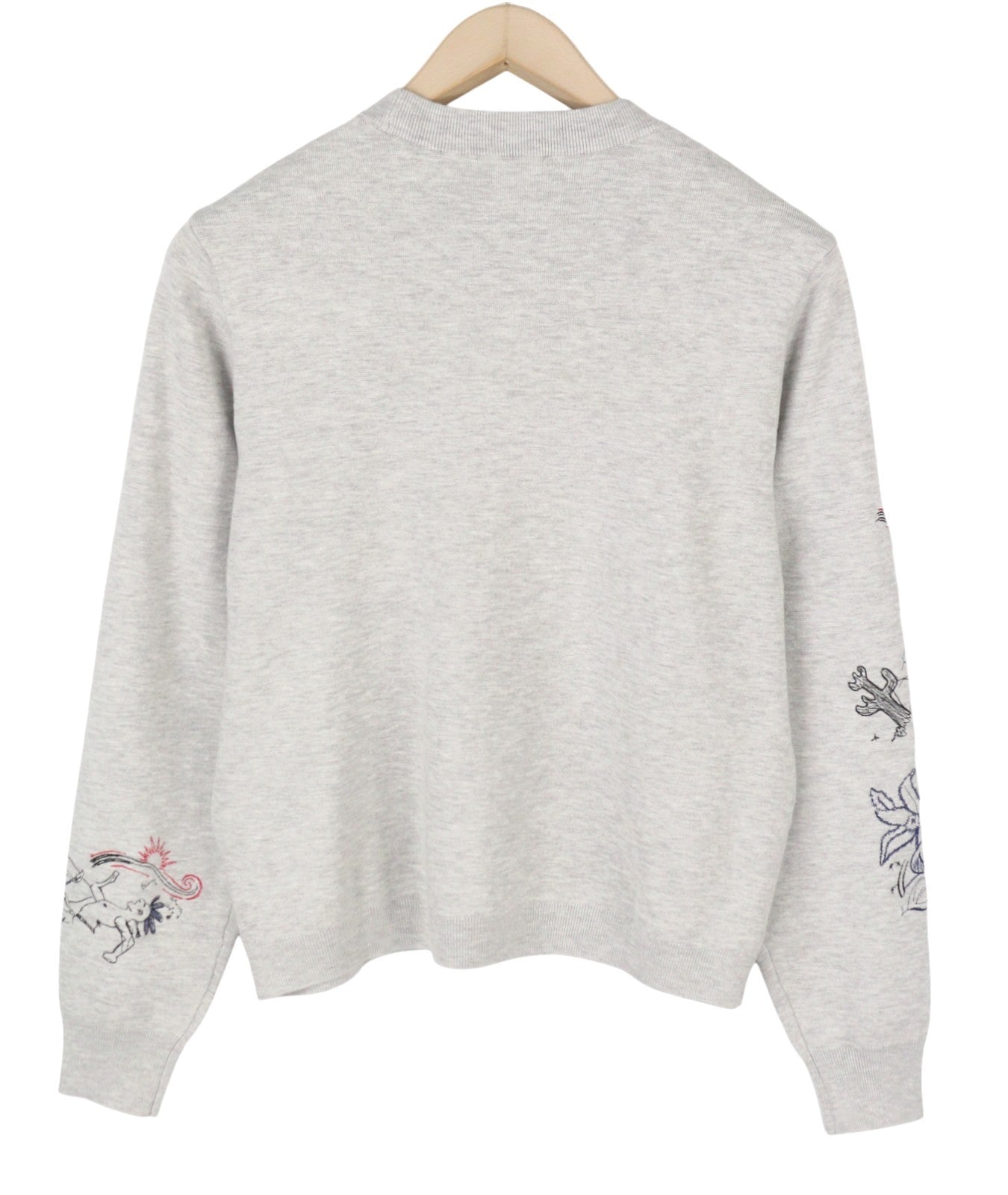 Desigual Jers Laia Women Jumpermelange Grey Embroidered Knit Pull On