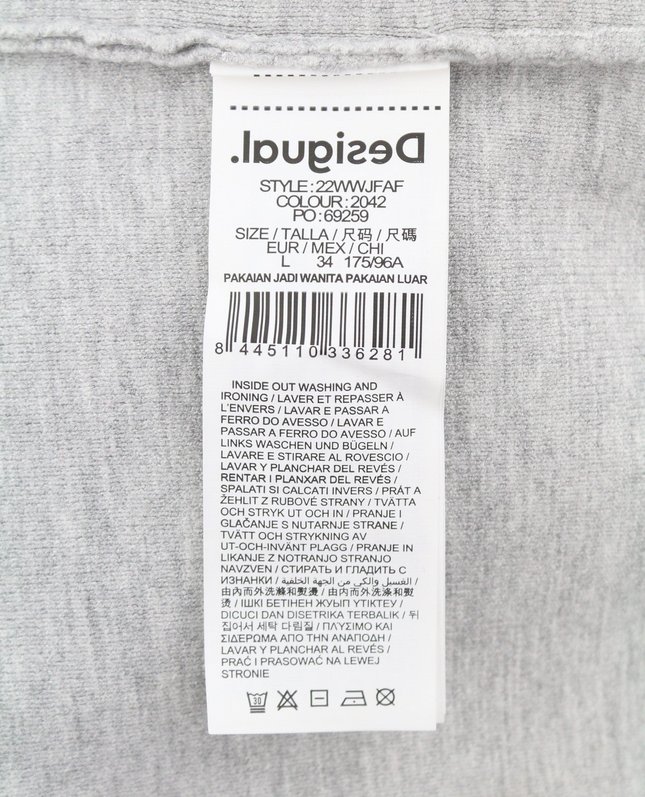 Desigual Jers Laia Women Jumpermelange Grey Embroidered Knit Pull On